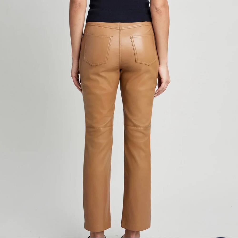 Elie Tahari Vegan Leather Pants Desert Tan sz 2 - Picture 5 of 11